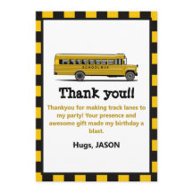 Yellow School Bus Stop Sign Boys Birthday