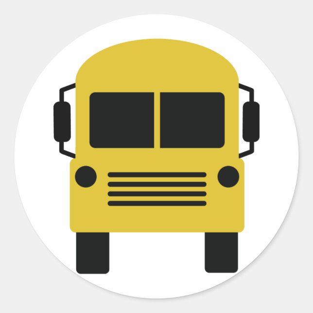 yellow school bus symbol classic round sticker (Front)