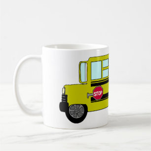 Yellow School Bus with Stop Sign Coffee Mug