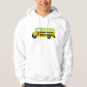 Yellow School Bus with Stop Sign Hoodie