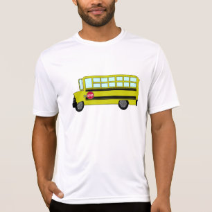 Yellow School Bus with Stop Sign T-Shirt
