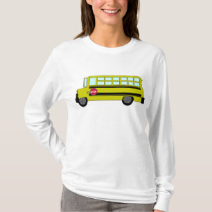Yellow School Bus with Stop Sign T-Shirt