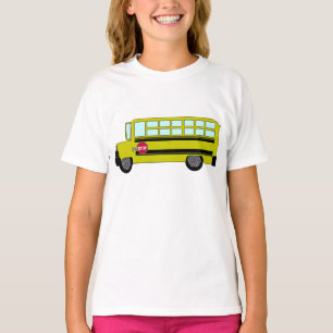 Yellow School Bus with Stop Sign T-Shirt