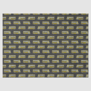 Yellow School Buses on Chalkboard Decoupage Tissue Paper