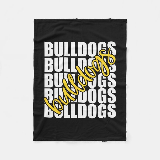 Yellow School Sports Fan Team Spirit  Fleece Blanket (Front)