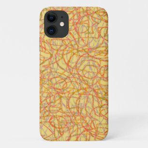 Yellow scribbled lines pattern Case-Mate iPhone case
