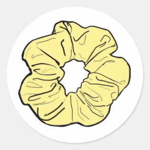 Yellow Scrunchie  Classic Round Sticker