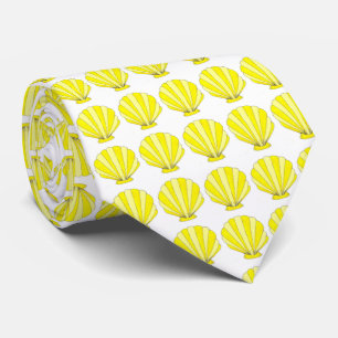 Yellow Sea Shell Seashell Shells Print Beach Tie