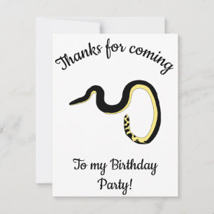 Yellow Sea snake Happy B-day Thank You Card