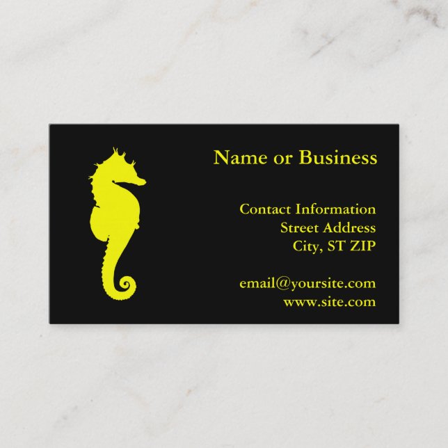 Yellow Seahorse Business Card (Front)