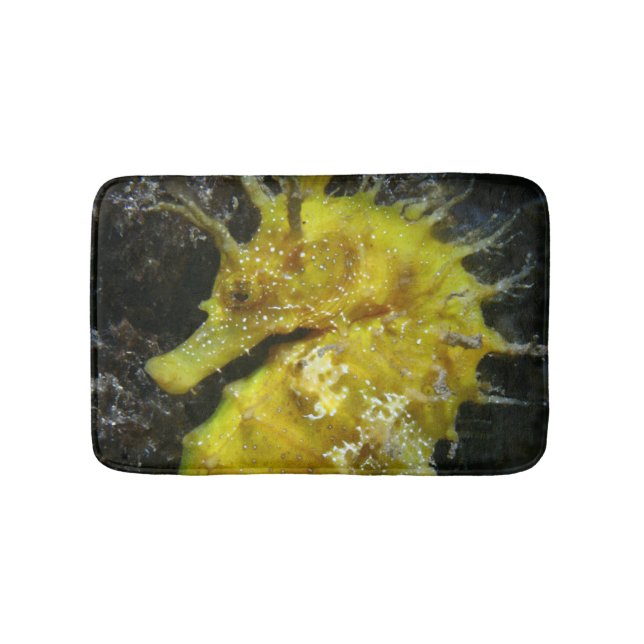 Yellow Seahorse | Hippocampus Guttulatus Bath Mat (Front)