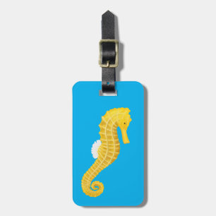 Yellow Seahorse  Luggage Tag