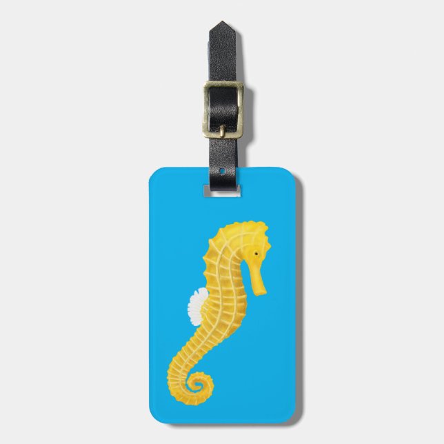 Yellow Seahorse  Luggage Tag (Front Vertical)