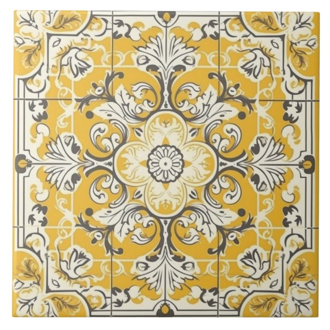 Yellow Seamless Portuguese Ceramic Tile (Front)