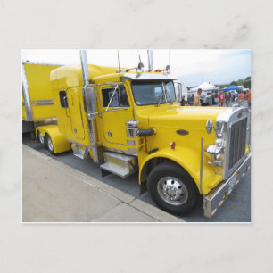 Yellow Semi Truck Postcard