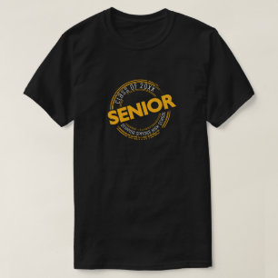 Yellow Senior Class of Distressed Badge T-Shirt
