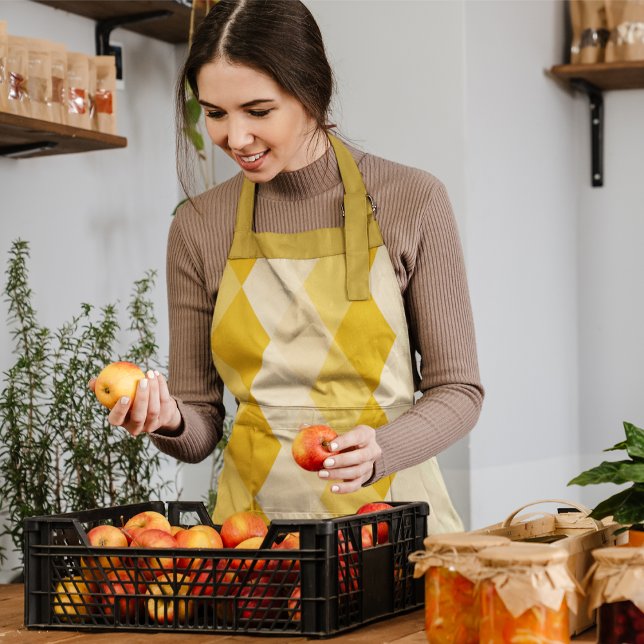 Yellow Shade Rhombus Shape Pattern Apron (apron)