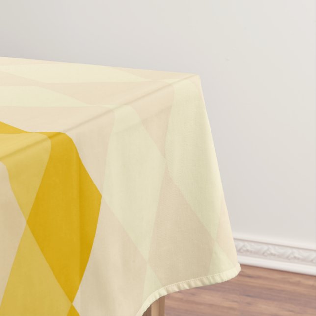 Yellow Shade Rhombus Shape Pattern Tablecloth (In Situ)