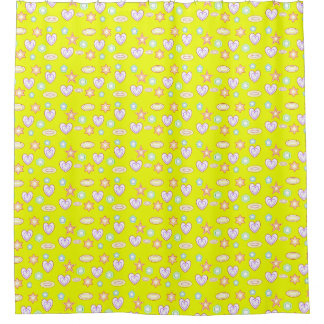 Yellow Shapes Shower Curtain
