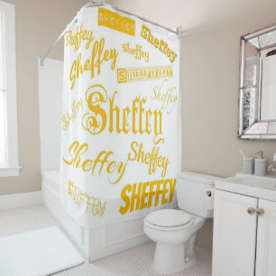 Yellow Sheffey Fonts - 9566 Shower Curtain