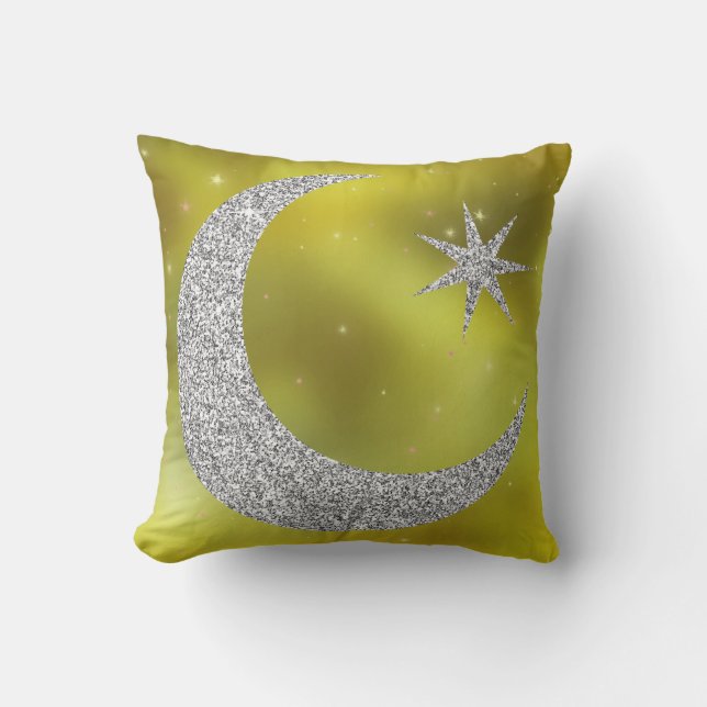 Yellow & Silver Celestial Cushion (Front)