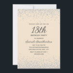 Yellow Silver Diamond Glitter 18th Birthday Invitation<br><div class="desc">Set the stage for an elegant celebration with this champagne and silver 18th birthday invitation. The soft cream background is adorned with sparkling faux silver glitter confetti, creating a sophisticated yet festive look. Featuring modern typography and a graceful script font, this design is perfect for a stylish milestone birthday. Ideal...</div>