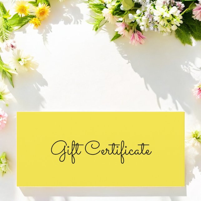 Yellow Simple Beauty Business Gift Certificate (Creator Uploaded)