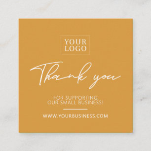 Yellow Simple Business Thank you Insert Card