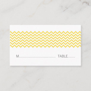 Yellow Simple Chevron Place Card