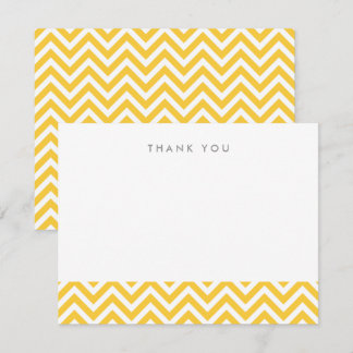 Yellow Simple Chevron Thank You Note Cards