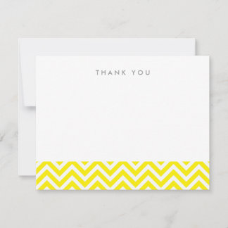 Yellow Simple Chevron Thank You Note Cards
