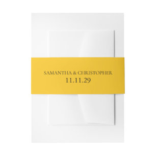 Yellow Simple Invitation Belly Band