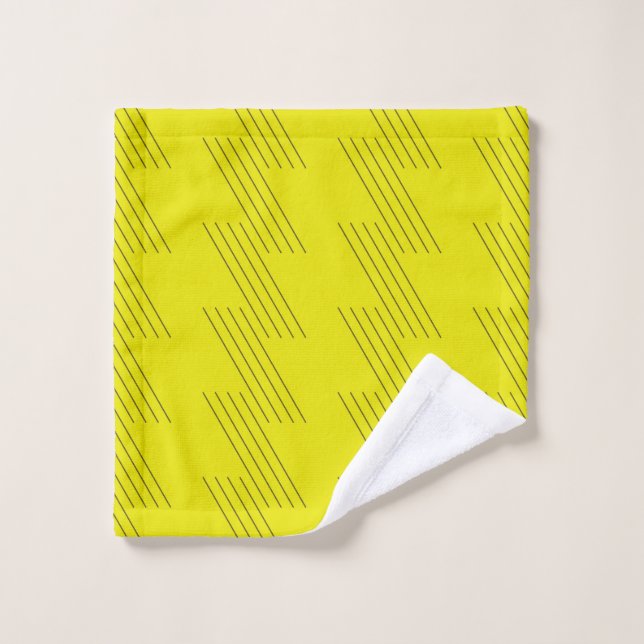 Yellow, simple, modern, bold, trendy graphic wash cloth (Wash Cloth)