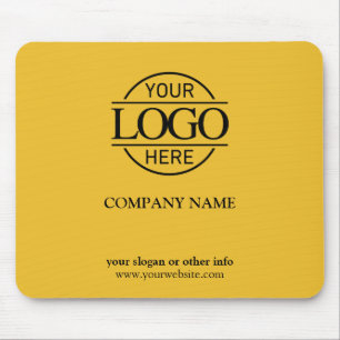 Yellow Simple Modern Custom Company Business Logo Mouse Pad