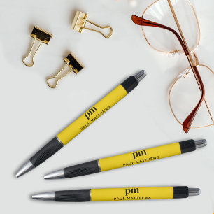 Yellow Simple Modern Professional Monogram Name