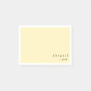 Yellow Simple Script personalised Stationery Post-it Notes