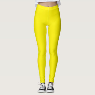 Yellow Simple Solid Leggings