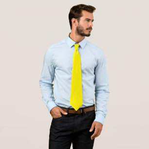 Yellow Simple Solid Plain Tie