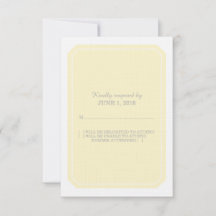 Yellow Simply Elegant Response Card