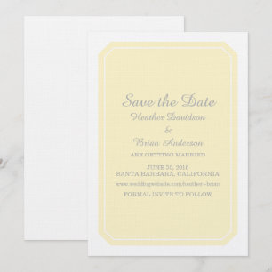 Yellow Simply Elegant Save the Date Invite