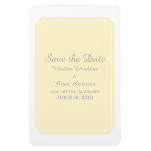 Yellow Simply Elegant Save the Date Magnet