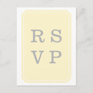 Yellow Simply Elegant Wedding RSVP Postcard
