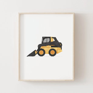 Yellow Skid Steer Contruction Kids Room Decor