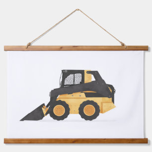 Yellow Skid Steer Contruction Kids Room Decor Hanging Tapestry
