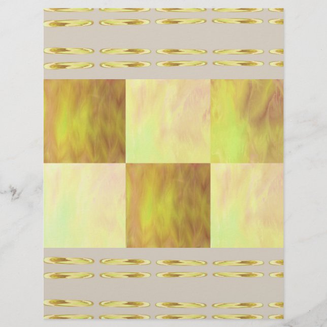 Yellow Skies Tiles Bulk Scrapbook Paper Pages (Front)
