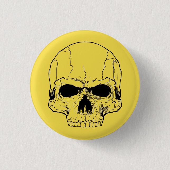 Yellow Skull Button (Front)