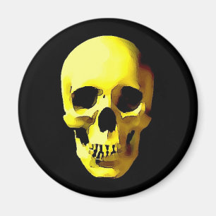 Yellow Skull Refrigerator Magnet