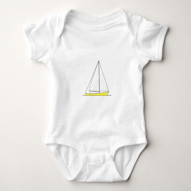 Yellow Sloop Sailing Logo Baby Bodysuit (Front)