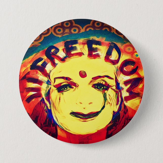 Yellow Smile Face for Freedom 7.5 Cm Round Badge (Front)