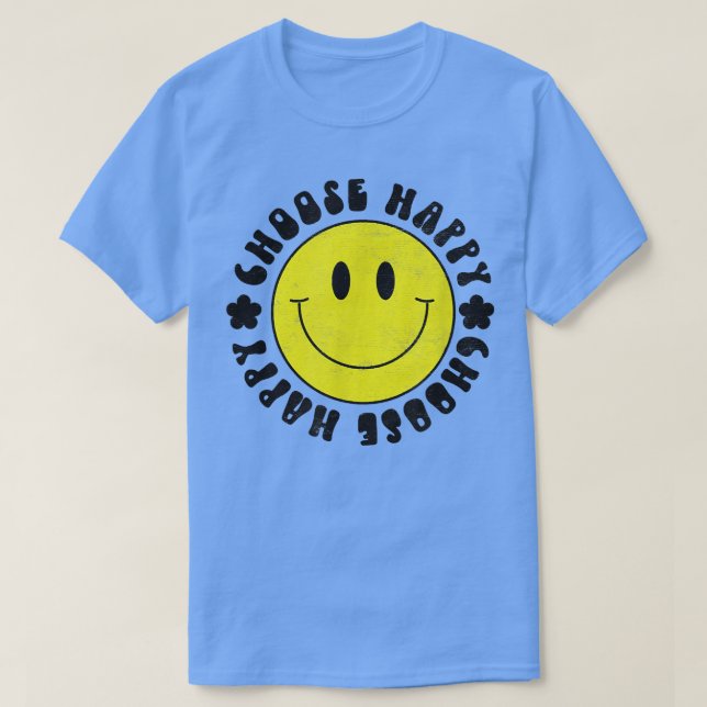 Yellow Smile Smiling Face Choose Happy Happiness M T-Shirt (Design Front)